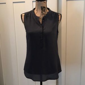 Banana republic navy silk blouse